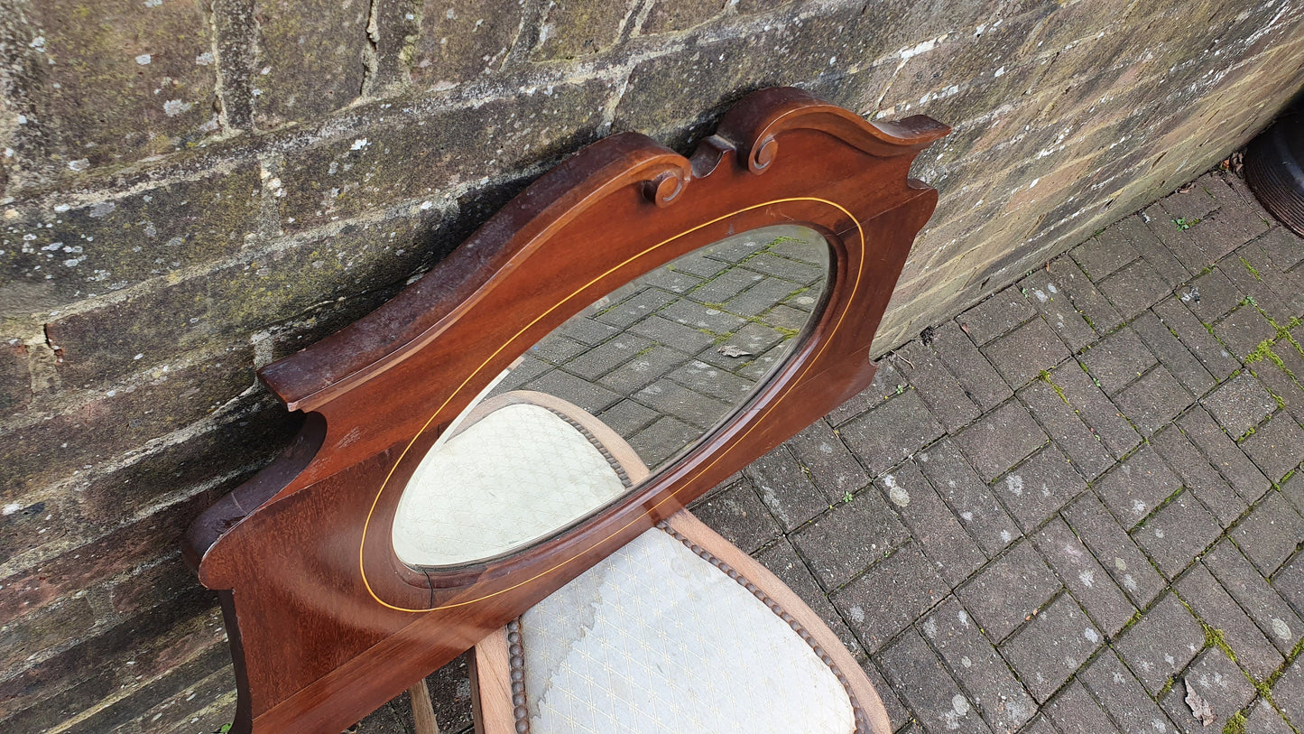 Early 20th Century Shaped Vintage Mahogany Wall Mirror