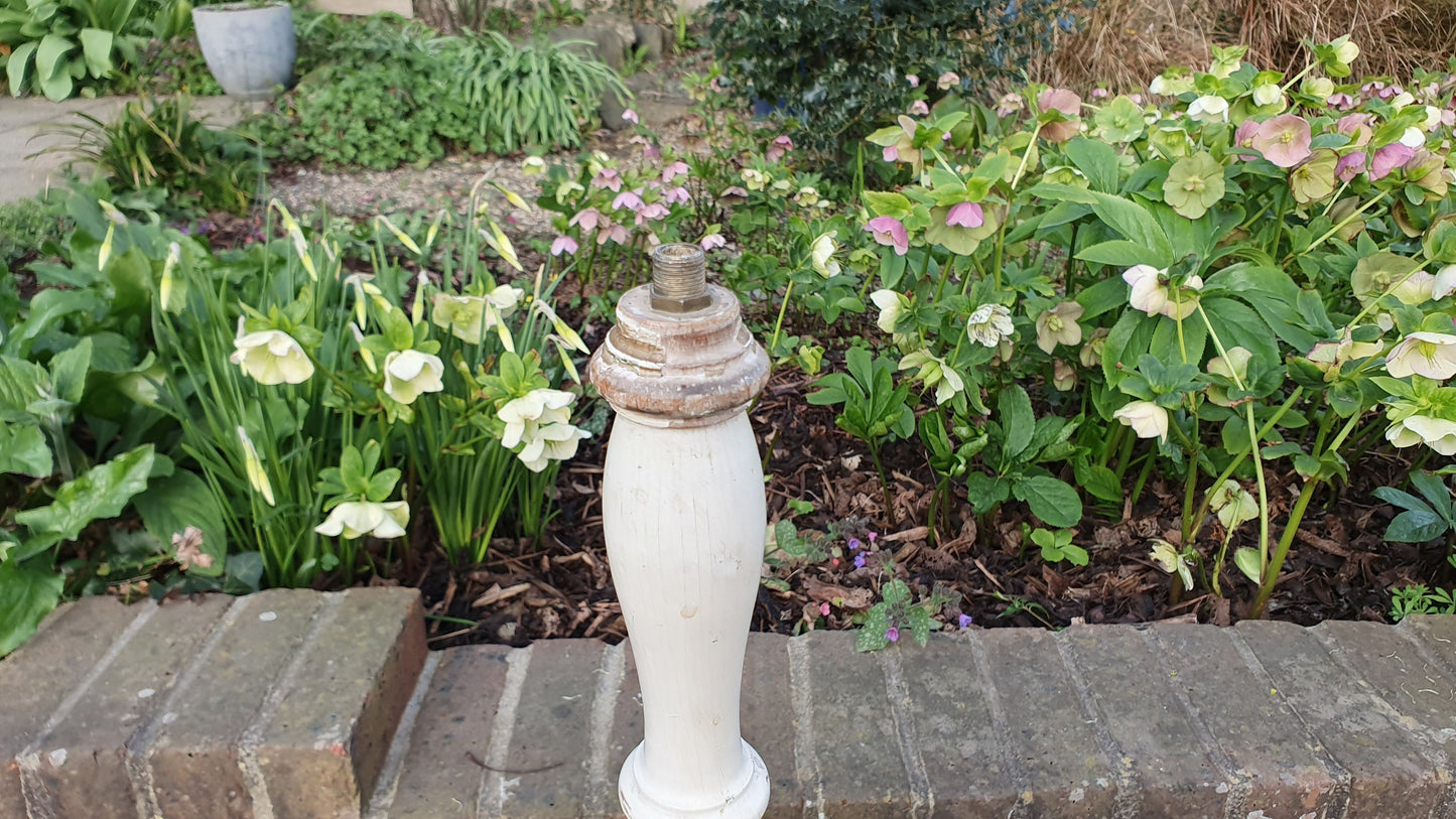Vintage 1920’s Painted Standard Lamp Turned Fluted Floor
