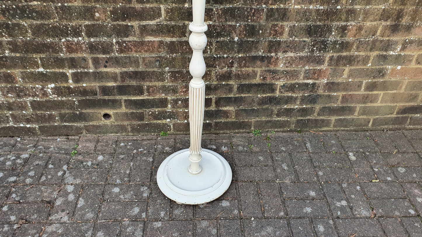 Vintage 1920’s Painted Standard Lamp Turned Fluted Floor