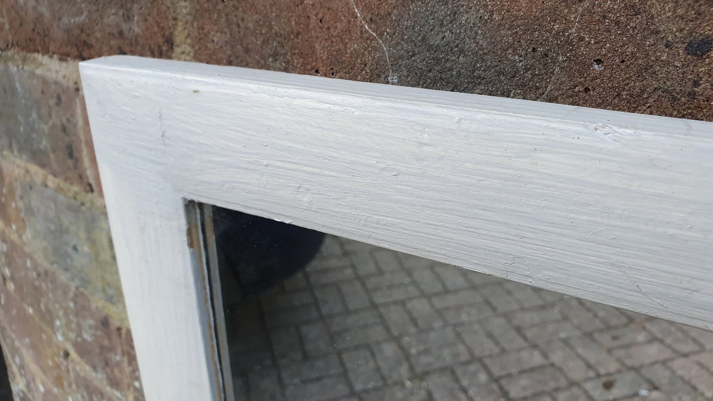 Unique Hand Painted Bespoke Mirror in Farrow and Ball White and French Chic Grey