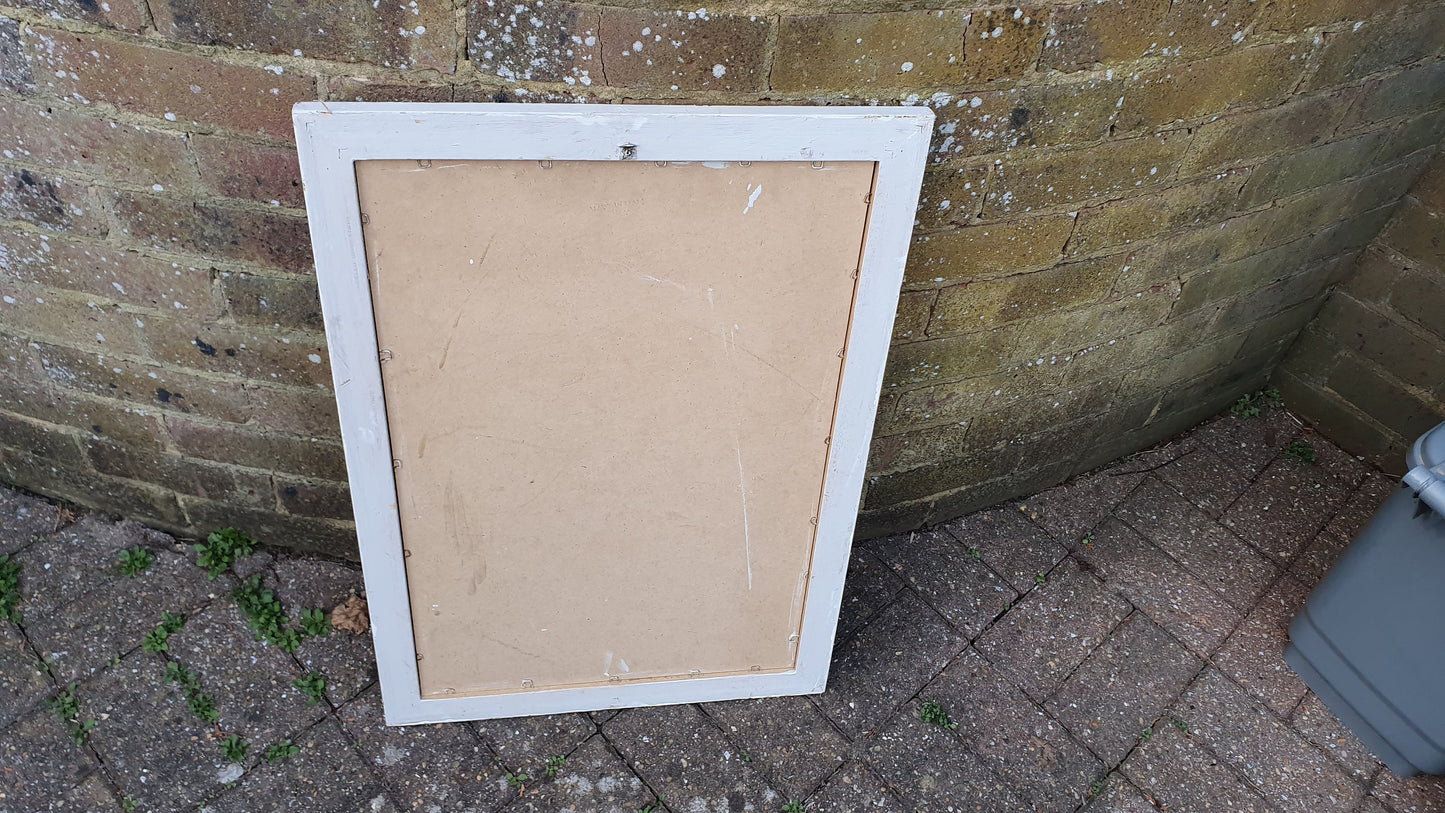 Unique Hand Painted Bespoke Mirror in Farrow and Ball White and French Chic Grey