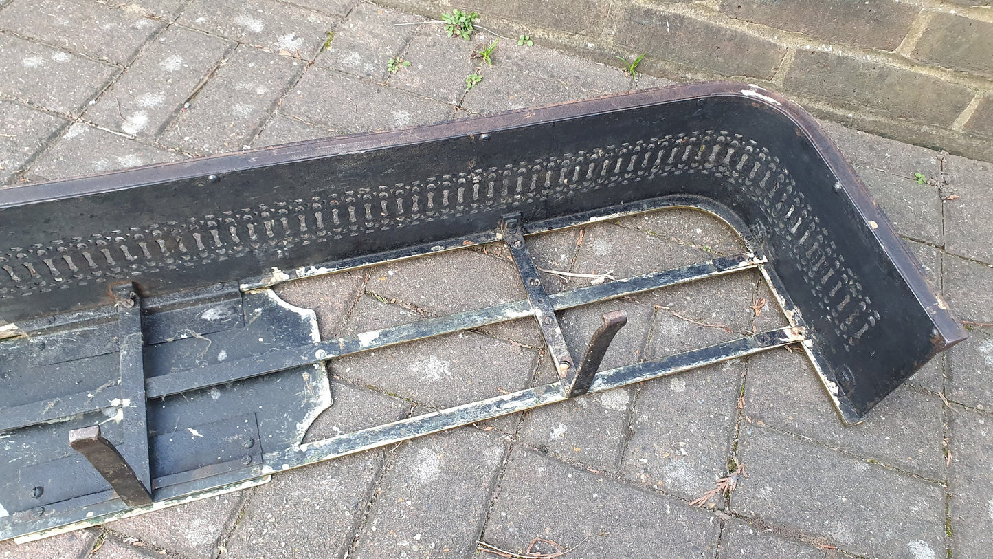Large Victorian Brass and Iron Fender Fire Curb Fireplace