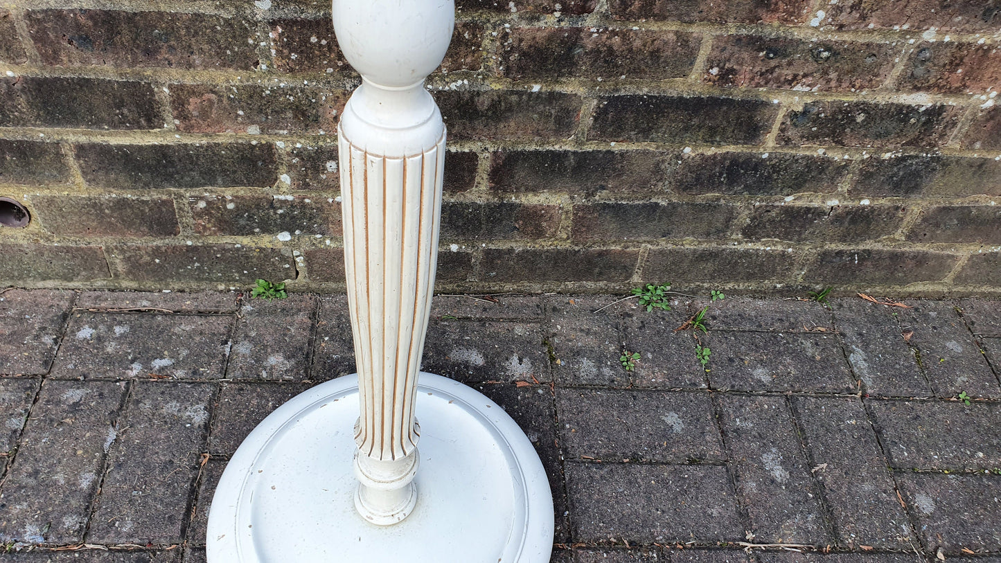 Vintage 1920’s Painted Standard Lamp Turned Fluted Floor