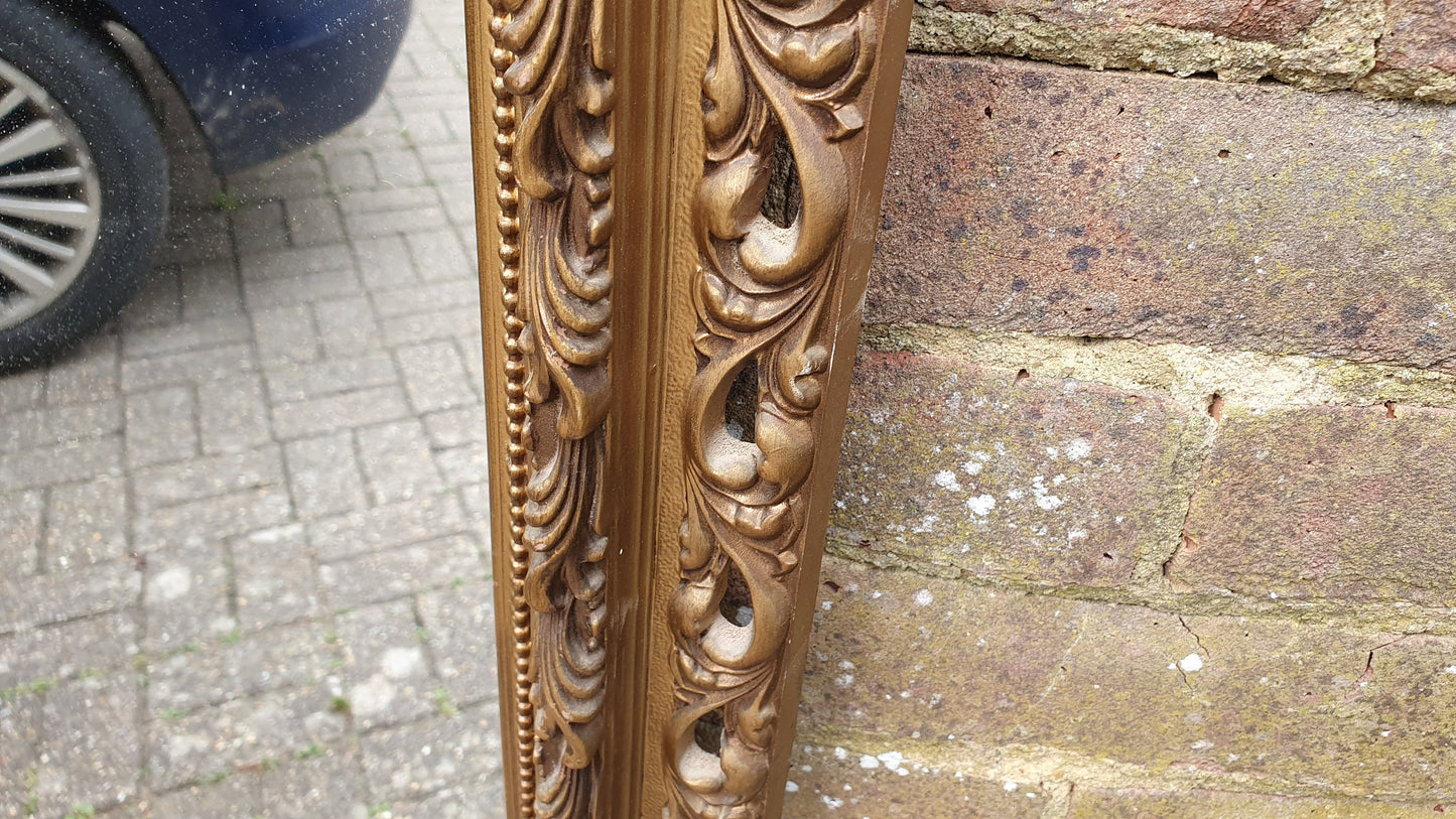 Large Kitsch 70’s Vintage Retro Mirror Gold Gilt Composite 66x50 cm