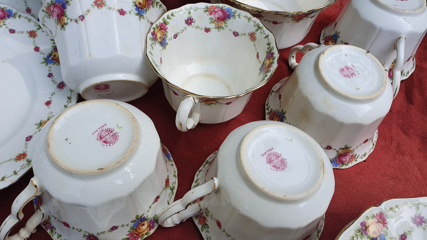 Vintage Genuine Victorian Large Tea Set Cake Sandwich Tea Party. Trent