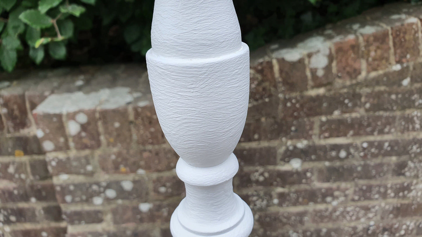 Vintage Turned and Fluted Painted Grey Standard Lamp Frenchic Light Grey Chalk Mid-20th Century French Chic