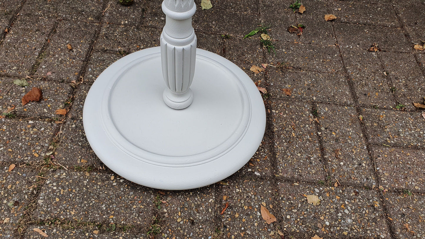 Vintage Turned and Fluted Painted Grey Standard Lamp Frenchic Light Grey Chalk Mid-20th Century French Chic
