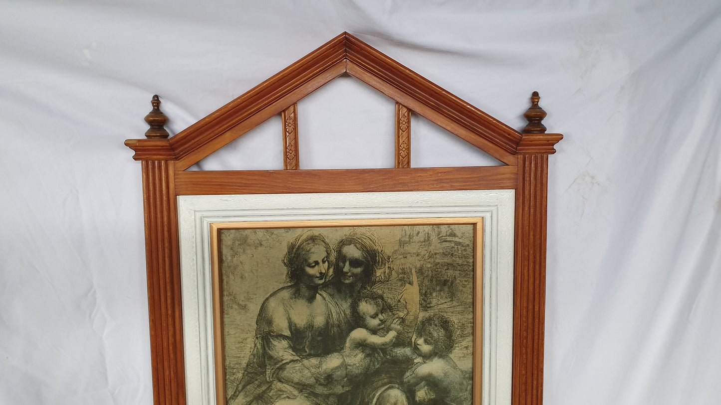 Large Da Vinci Masterpiece Print in Opulent Handmade Wooden Frame.