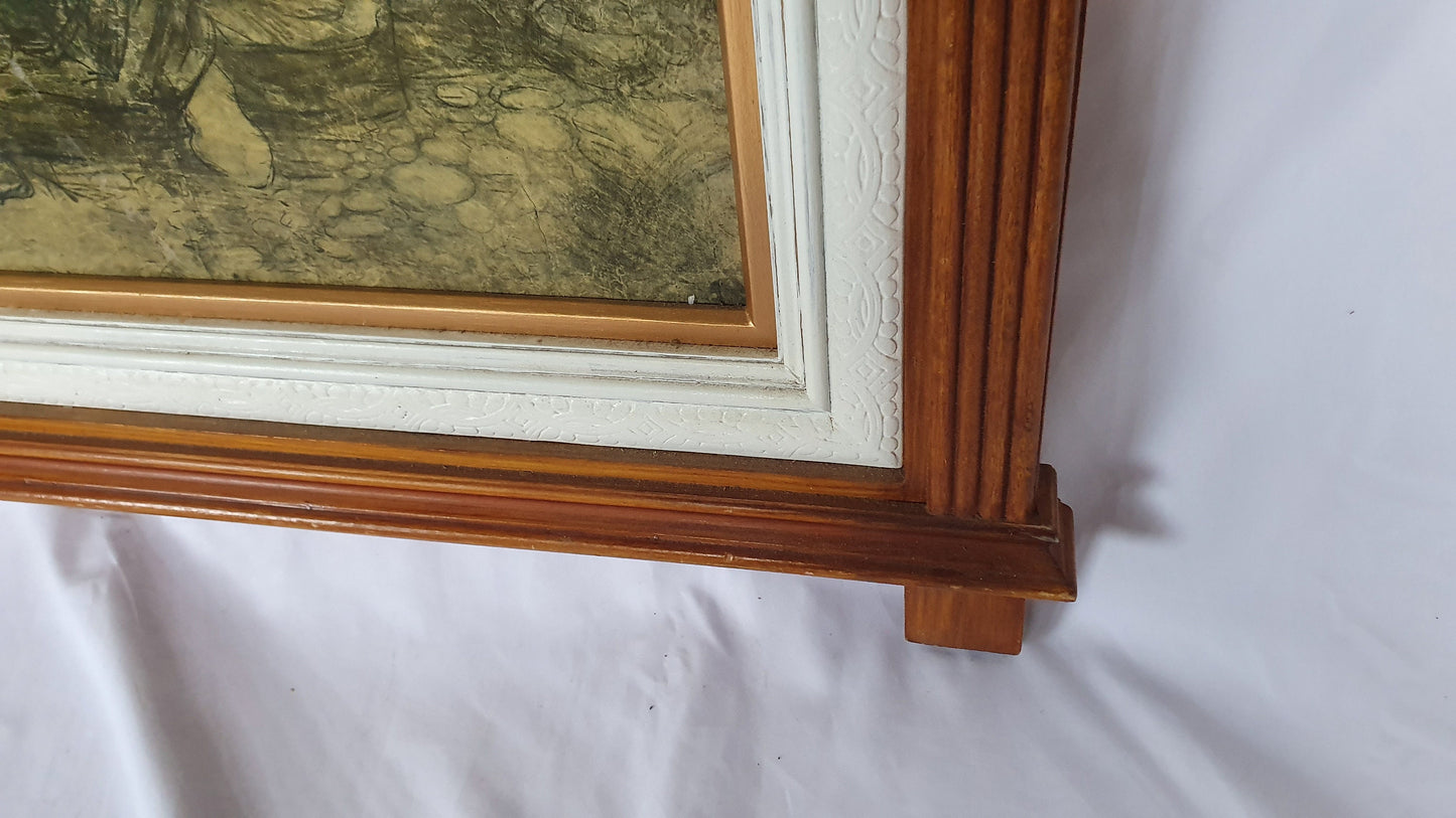 Large Da Vinci Masterpiece Print in Opulent Handmade Wooden Frame.