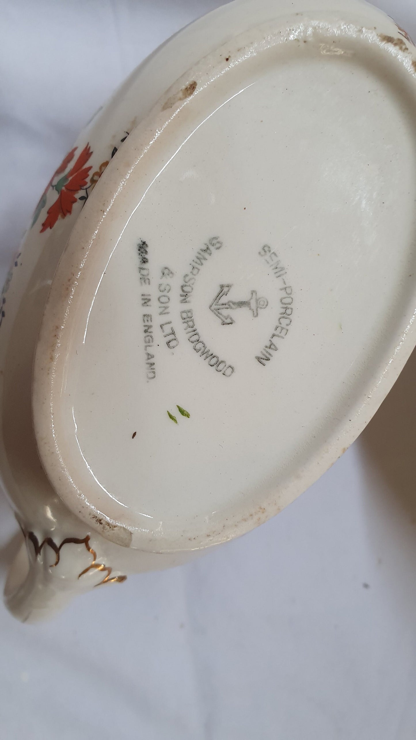 Vintage Sampson Bridgwood and Sons Part Dinner Service Red Green White