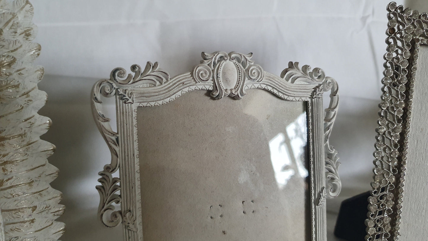 3 Ornate Metal Decorative Photo Picture Frame Freestanding Glazed