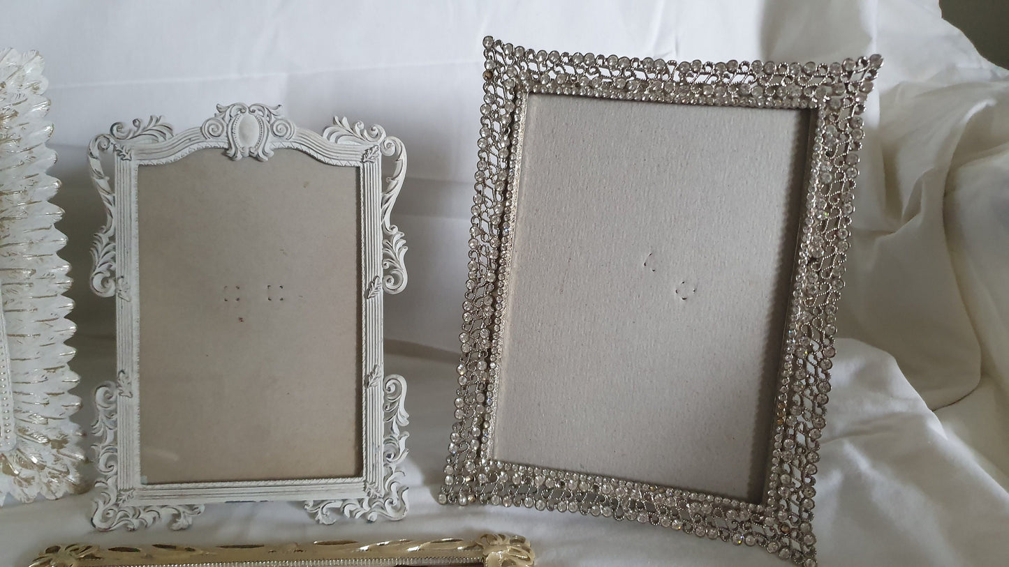 3 Ornate Metal Decorative Photo Picture Frame Freestanding Glazed