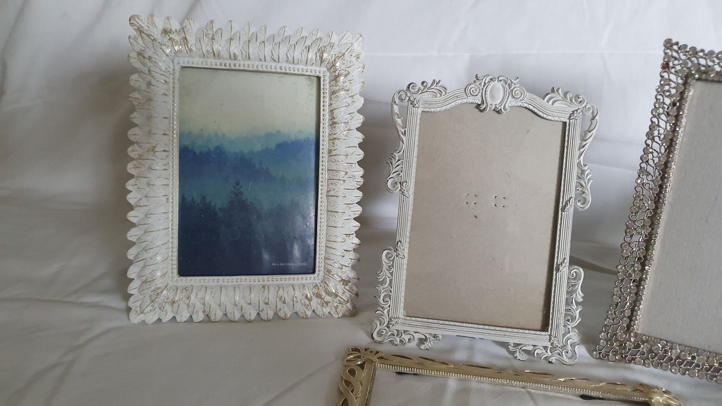 3 Ornate Metal Decorative Photo Picture Frame Freestanding Glazed
