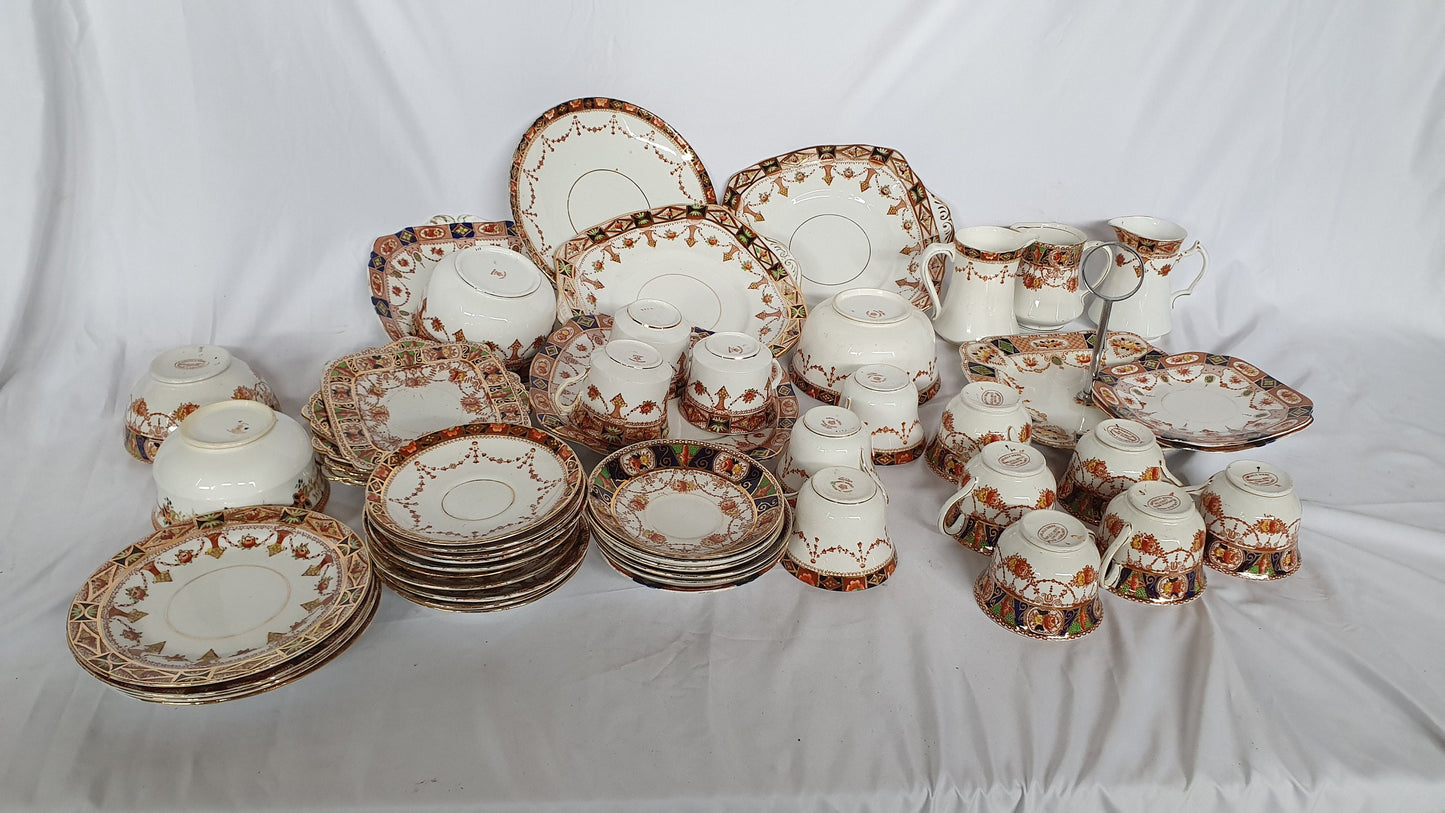 Large Collection Various c1900 Vintage Tea Ware Service Cups Saucers Plates Carlisle Ware Tea Party! Mix and Match.