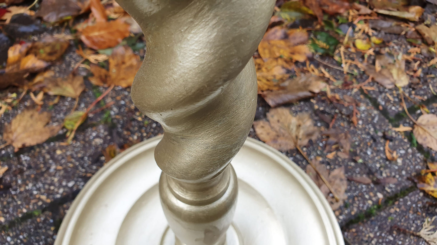 Vintage Hand Painted Wooden Standard Lamp Gold Gilt