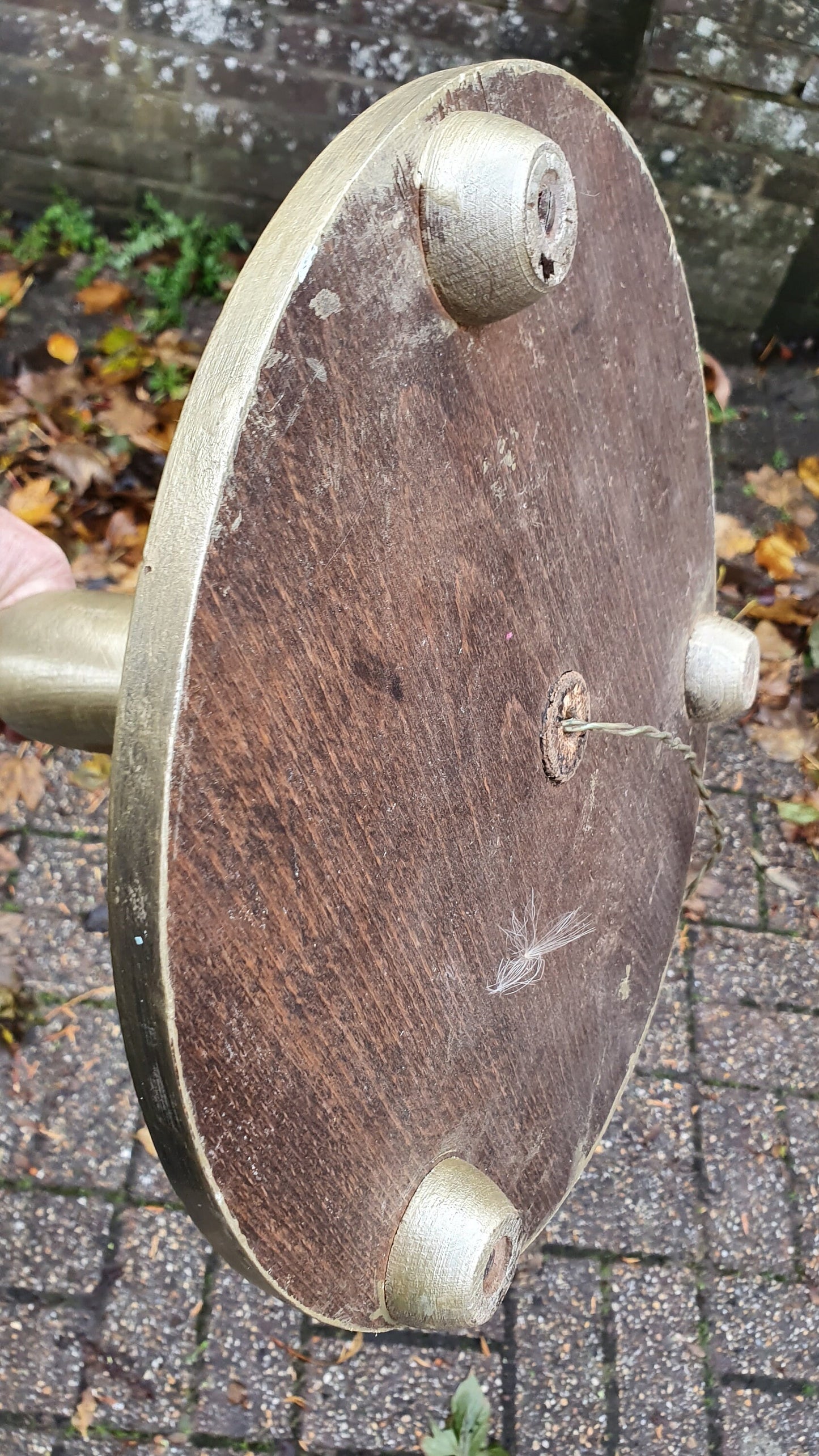 Vintage Hand Painted Wooden Standard Lamp Gold Gilt