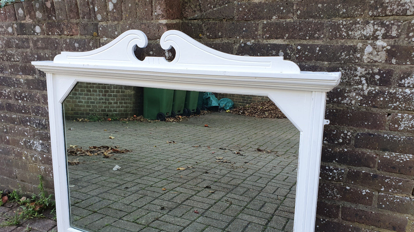 Huge Painted Over Mantel Mirror Oak Mantle Farrow and Ball Wimborne White