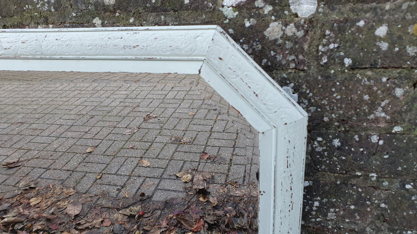 Vintage Painted Wall Mirror Made of Oak.