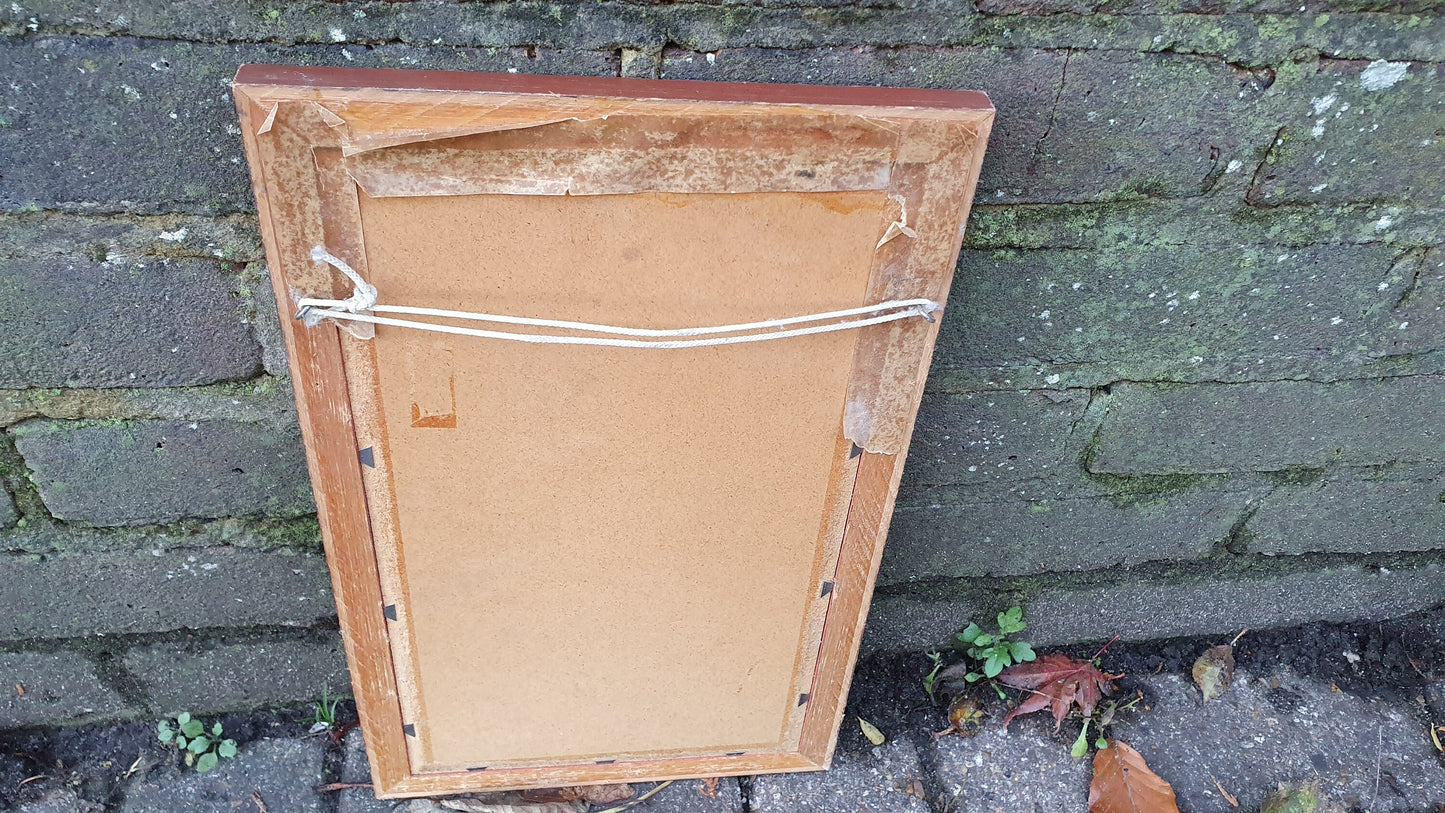 Charming Small Painted and Gold Gilt Wall Mirror