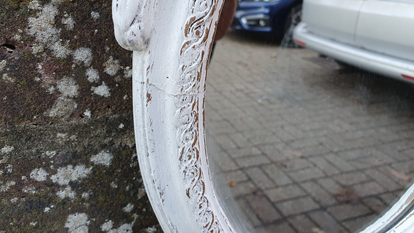 Vintage Painted 1970’s Plaster Mirror in Farrow ad Ball Hand Painted Upcycled.