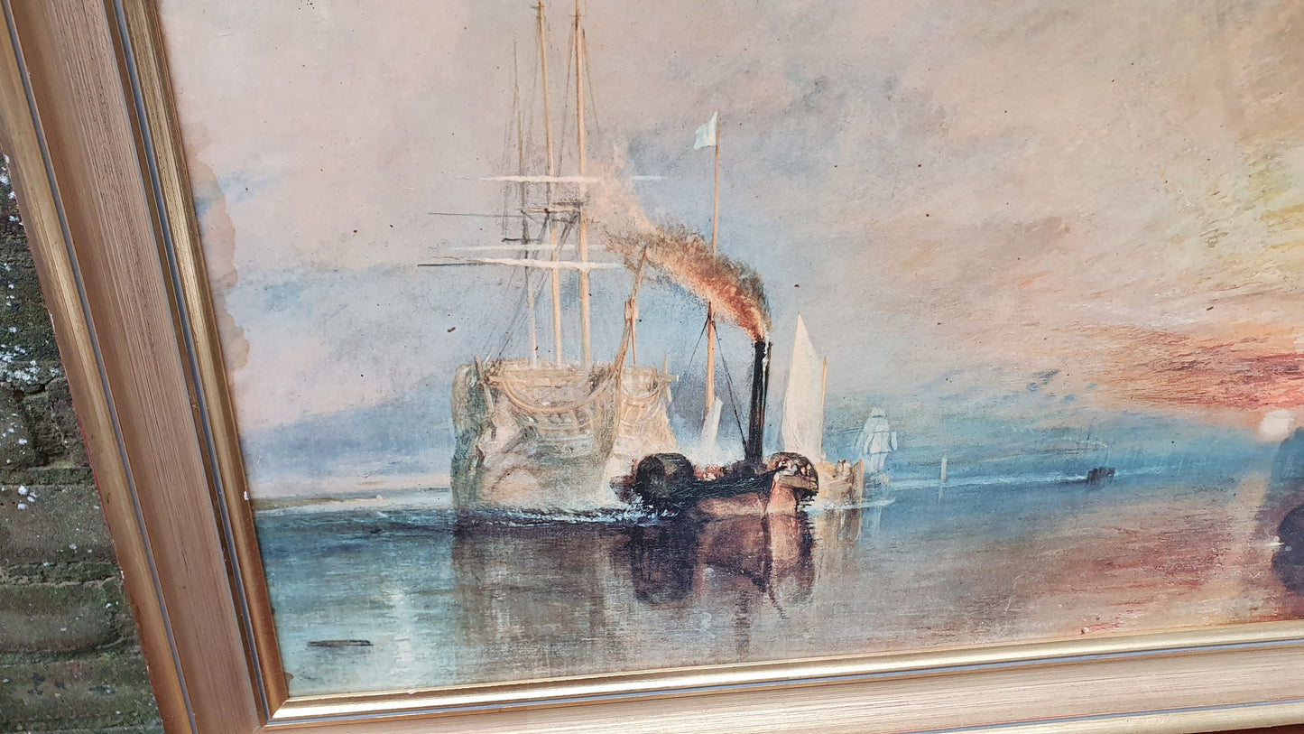 Iconic Classic Vintage Turner Print Turner The Fighting Temeraire Ship’ JMW Turner Print Masterpiece