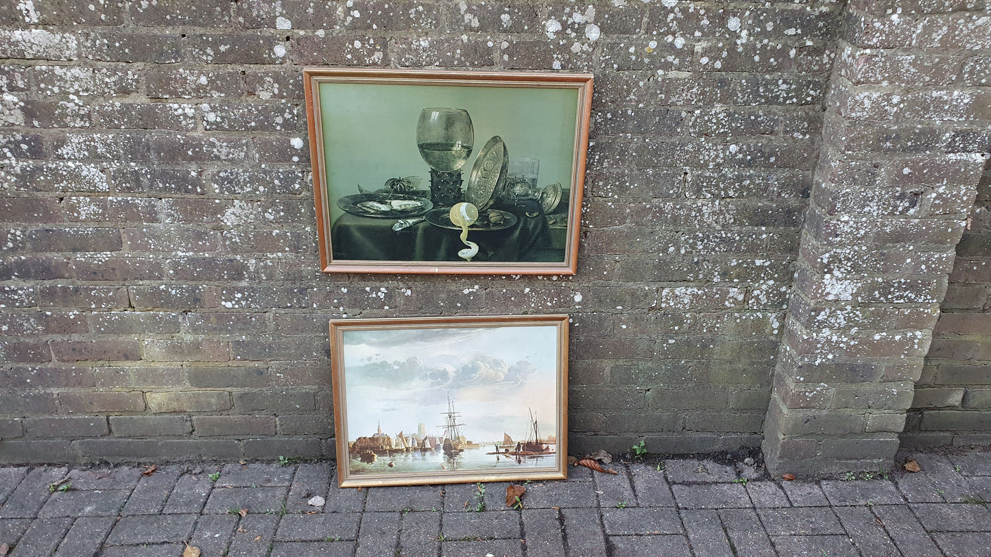 2 Large Masterpiece Prints Peeled Lemon Claesz and Dutch Vessels Duvell
