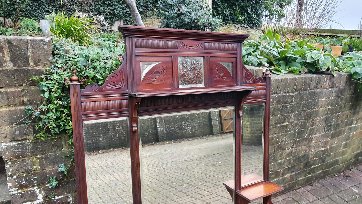 Huge Victorian Mahogany Over Mantel Mantle Mirror Fireplace 125 x 136 cm 8 Different Mirrors
