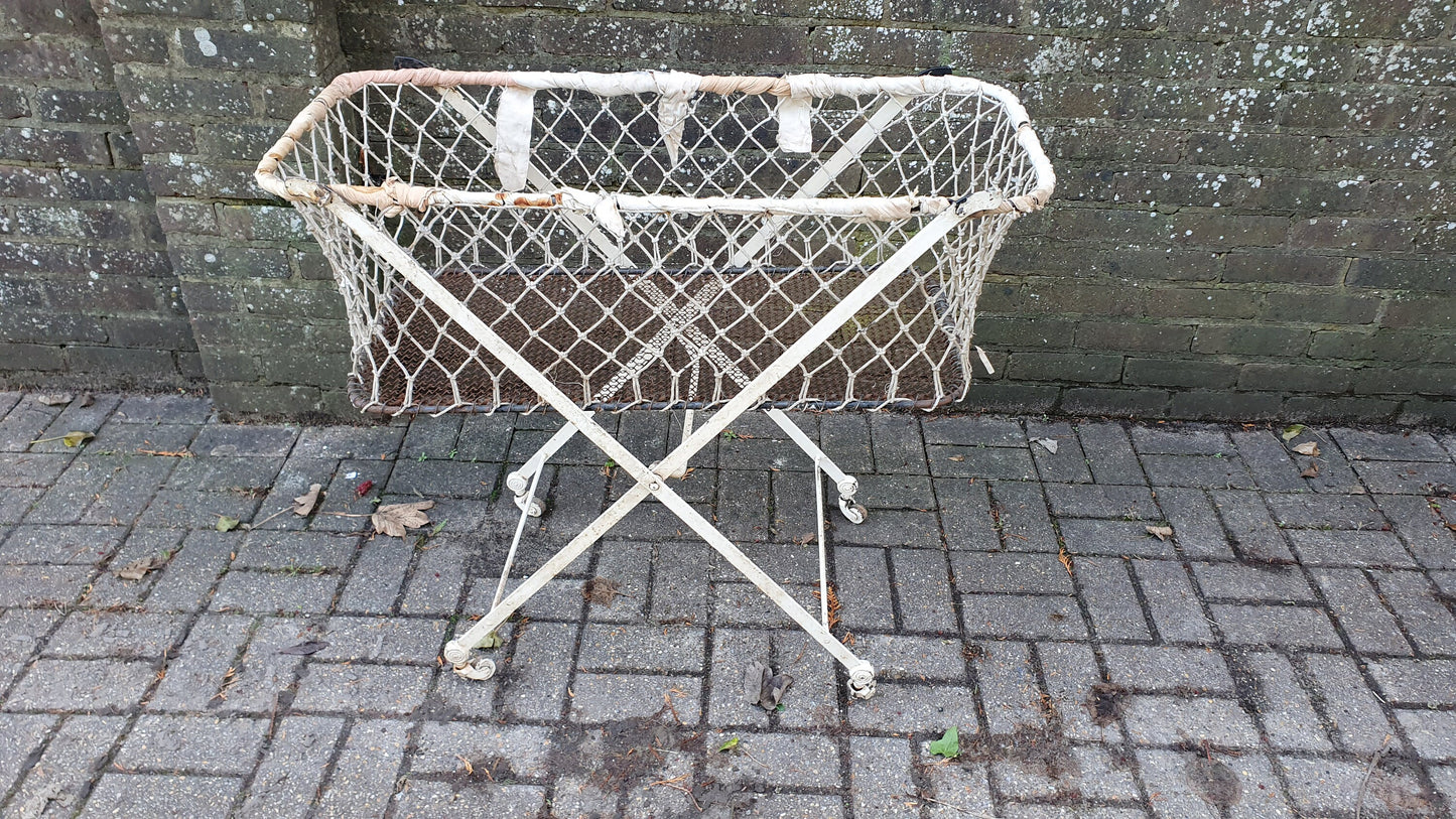 Vintage Victorian French Iron Cot Quirky Plant Storage Home Garden. Fold-up