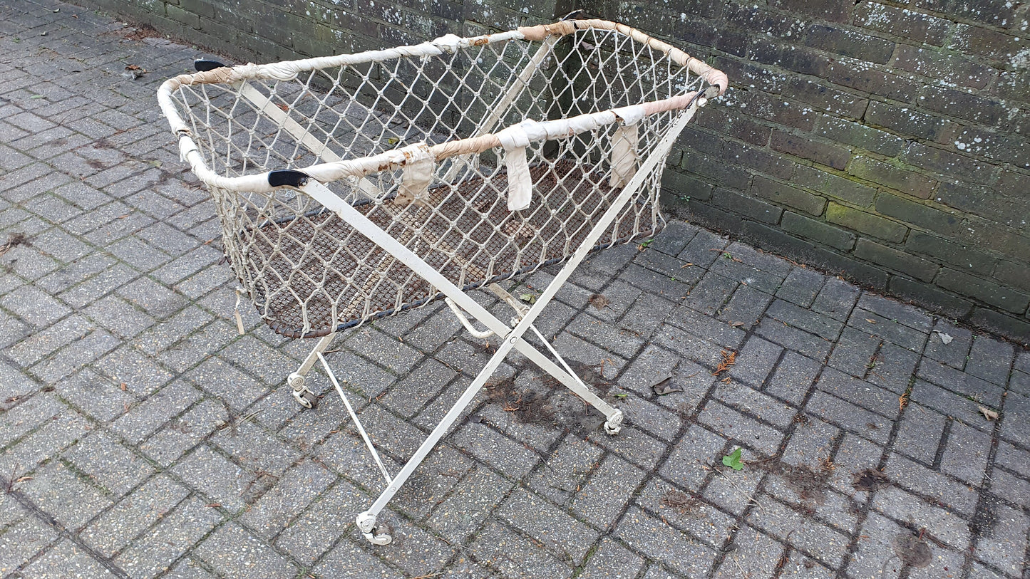 Vintage Victorian French Iron Cot Quirky Plant Storage Home Garden. Fold-up