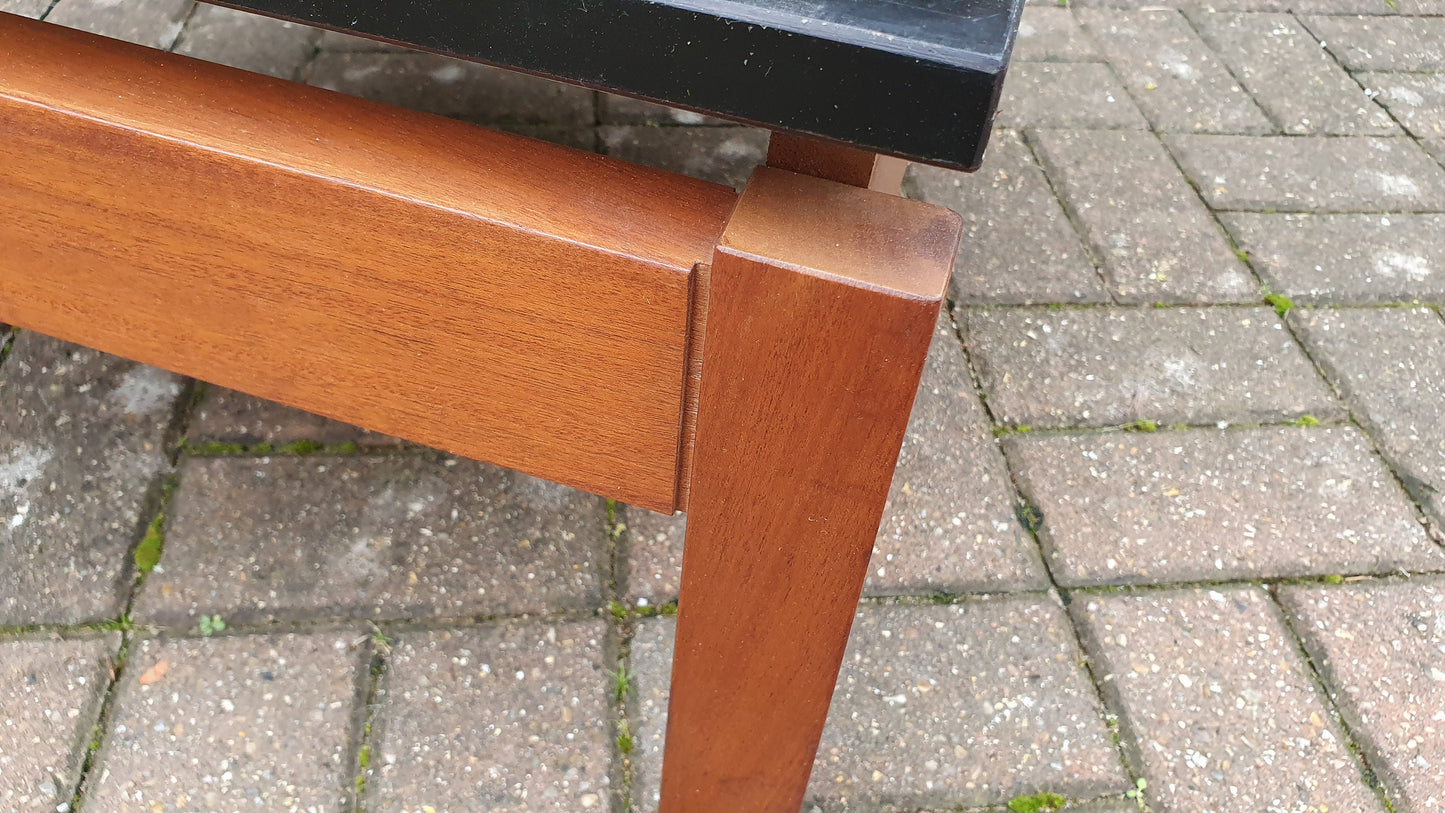 Vintage Retro Teak and Black Formica Floating Coffee Table Gplan Style