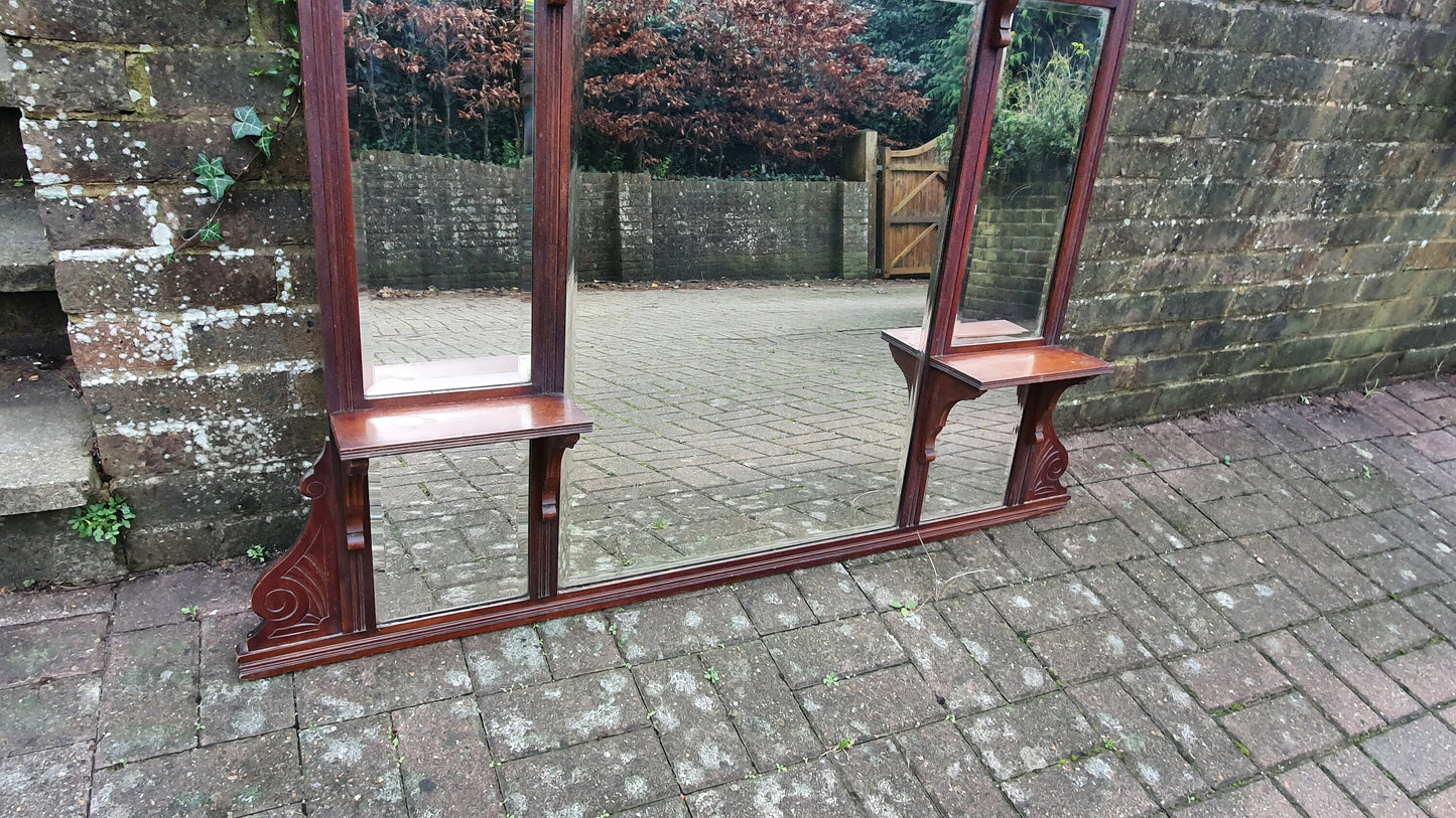 Huge Victorian Mahogany Over Mantel Mantle Mirror Fireplace 125 x 136 cm 8 Different Mirrors