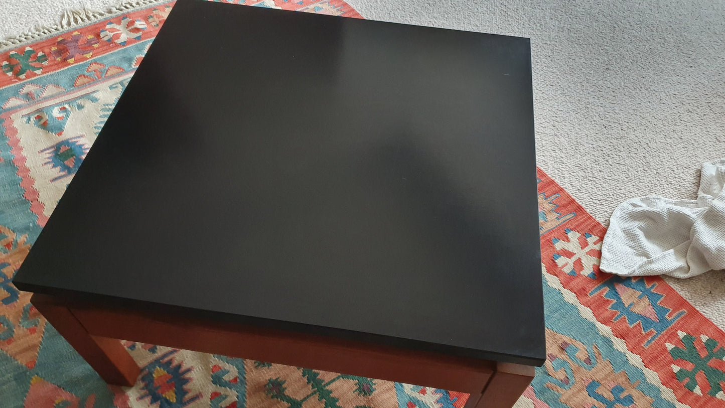 Vintage Retro Teak and Black Formica Floating Coffee Table Gplan Style
