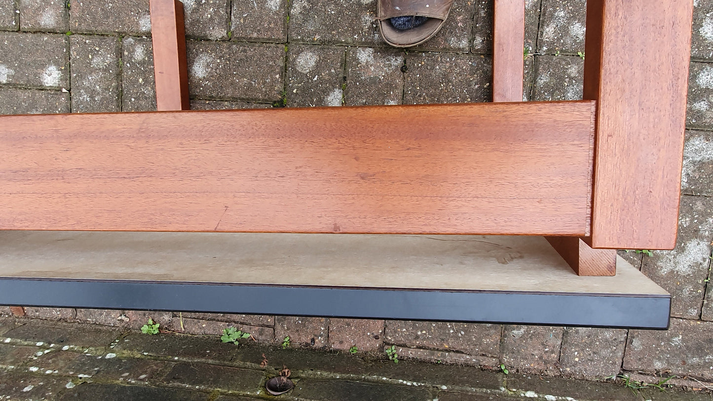 Vintage Retro Teak and Black Formica Floating Coffee Table Gplan Style