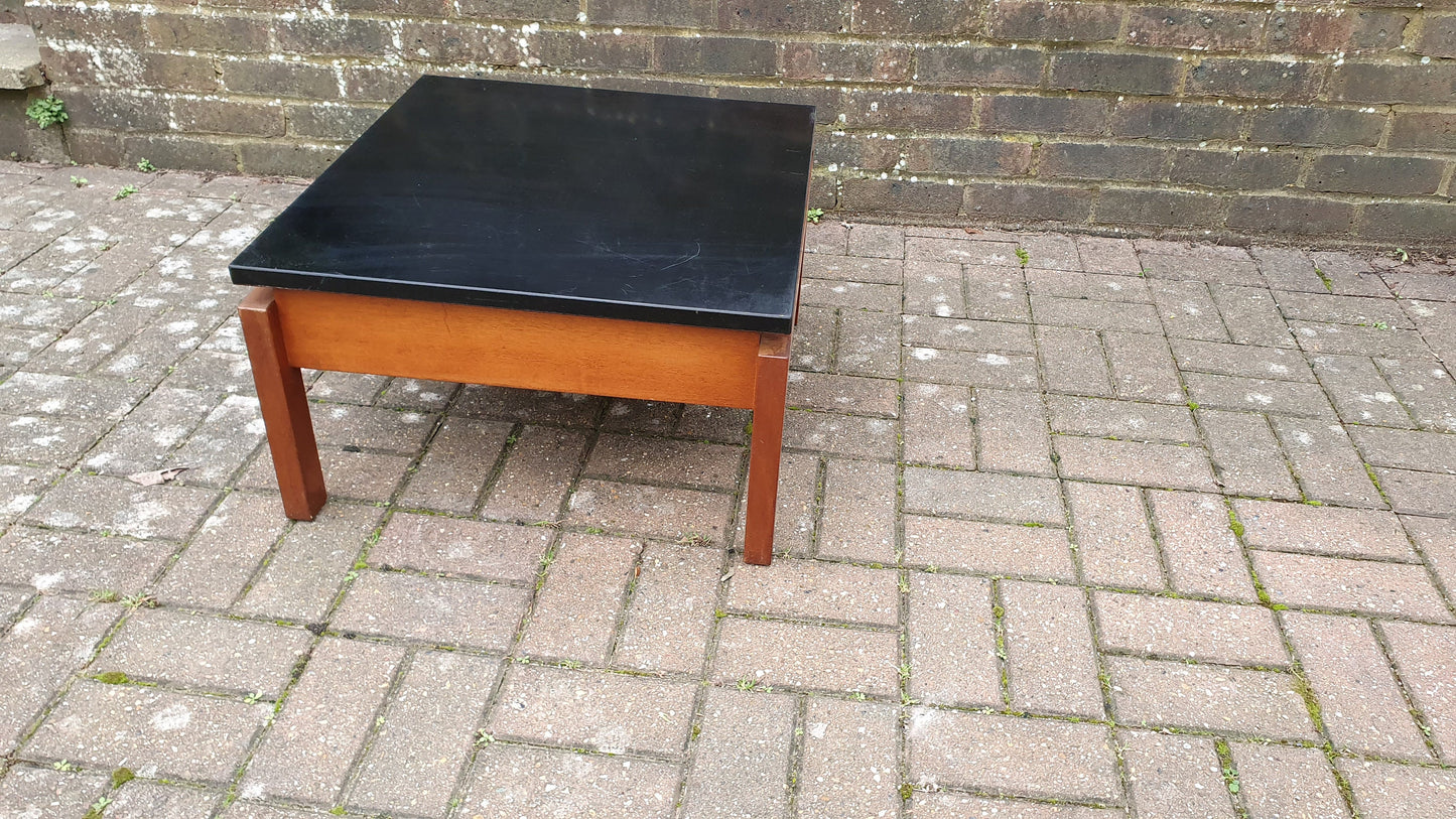 Vintage Retro Teak and Black Formica Floating Coffee Table Gplan Style