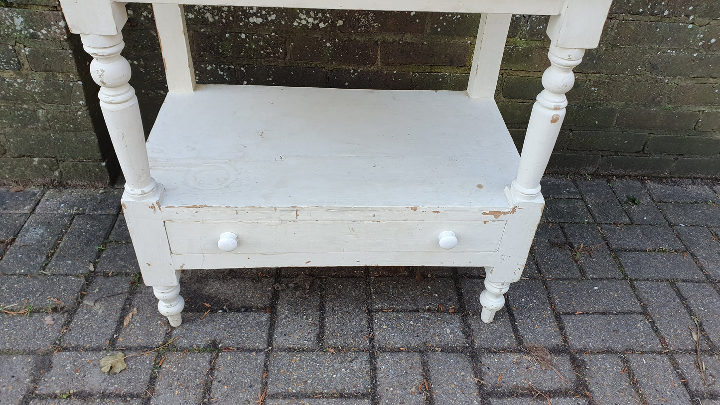 Vintage Victorian Genuine Painted Pine Washstand including Ceramic Jug and Bowl Prop Display