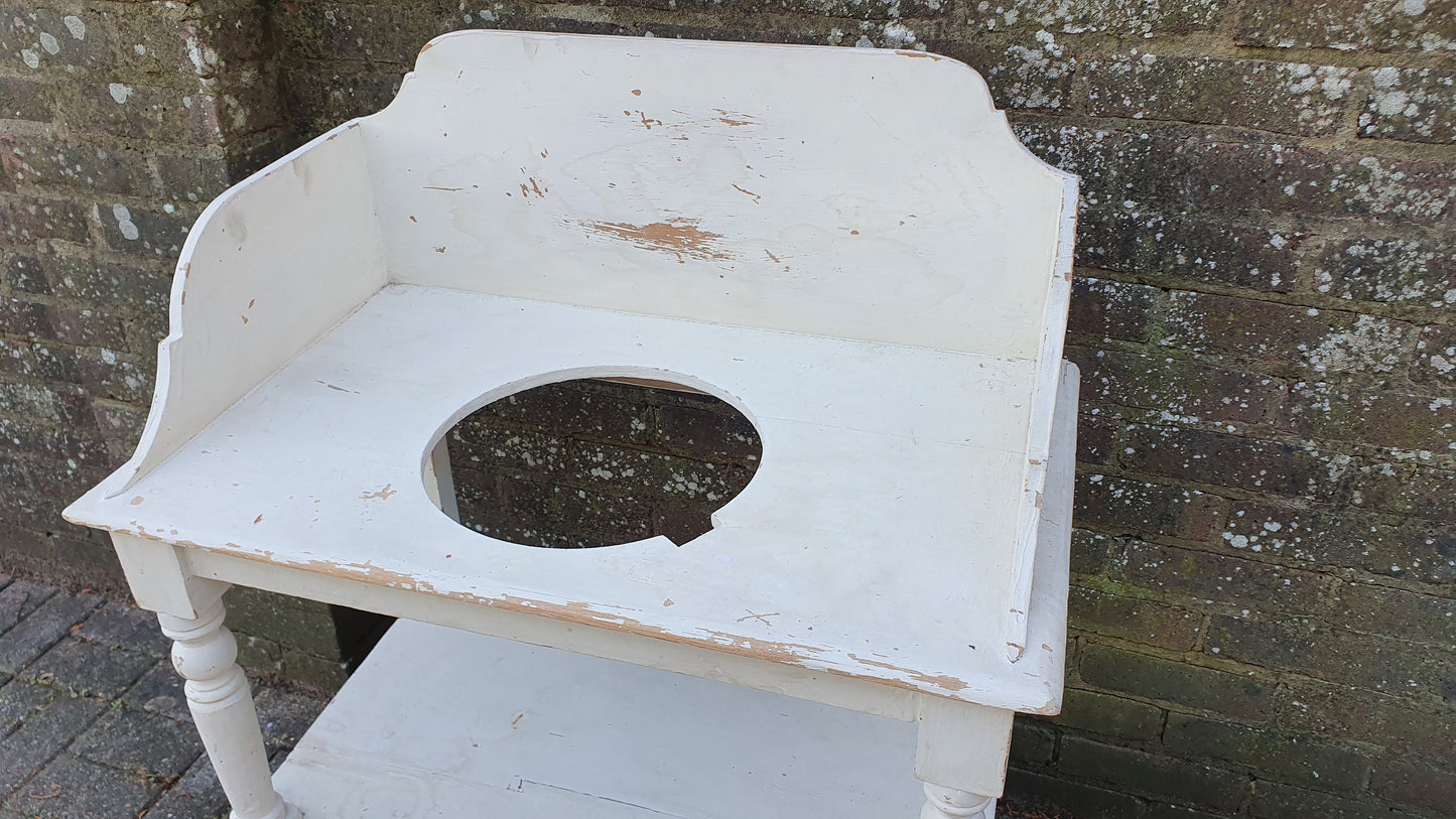 Vintage Victorian Genuine Painted Pine Washstand including Ceramic Jug and Bowl Prop Display