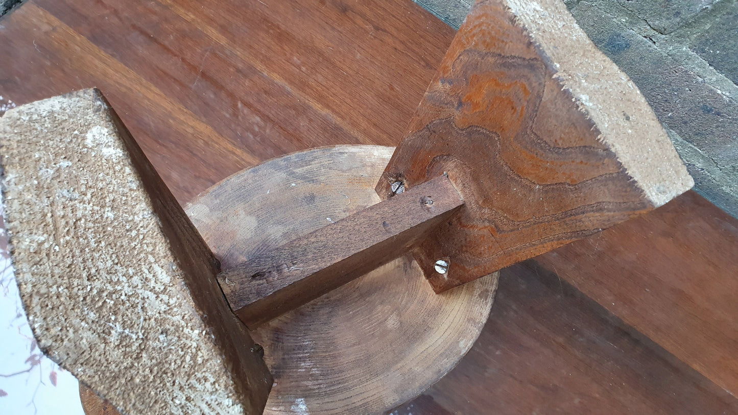Rustic Chunky Vintage Log Yew Stool