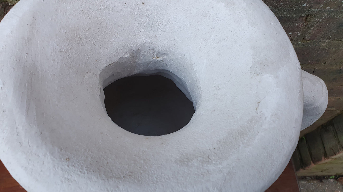 Huge Vintage 1970’s Plaster of Paris Pot Project Vase. Greek Effect. Ideal for Painting.