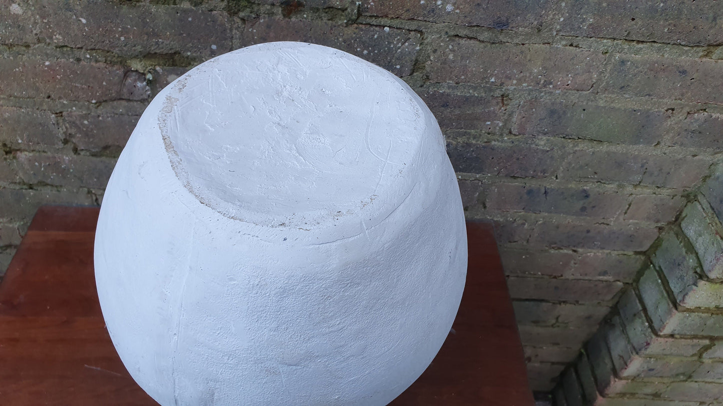 Huge Vintage 1970’s Plaster of Paris Pot Project Vase. Greek Effect. Ideal for Painting.