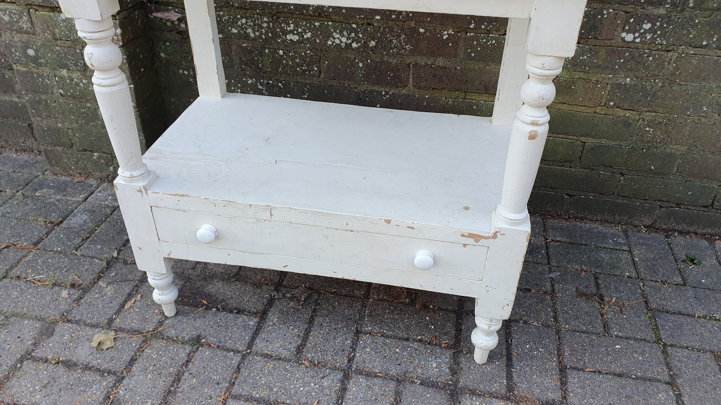 Vintage Victorian Genuine Painted Pine Washstand including Ceramic Jug and Bowl Prop Display