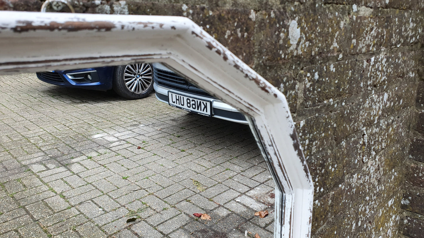 Dodecagon 12 Sided Painted Shabby Chic Wall Mirror in Farrow and Ball Solid Wood Unique Bespoke Hand Painted Upcycled