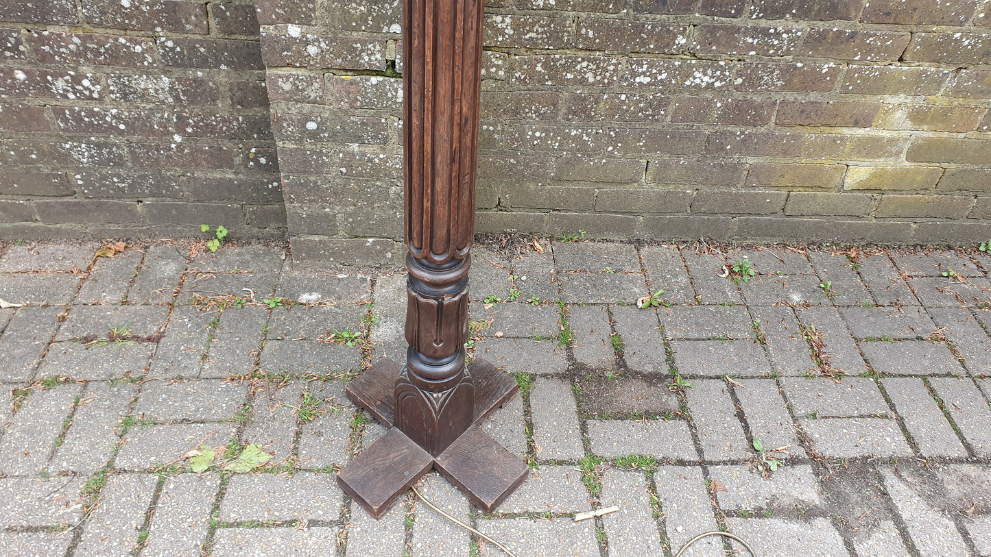 Superb Architectural Salvage Mahogany Unique Standard Lamp Working