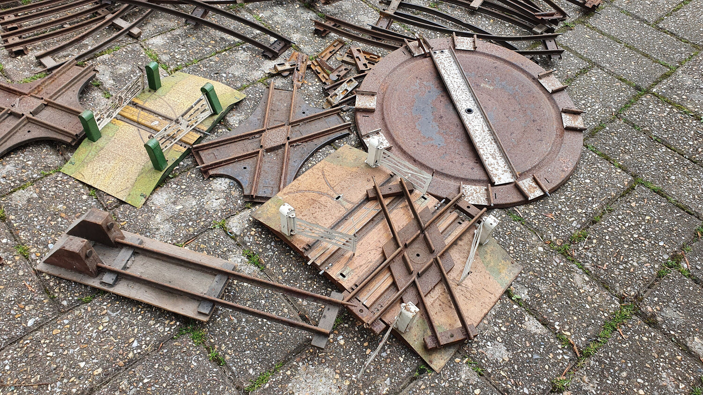 Large Collection of Vintage Metal Model Railway Track Tinplate