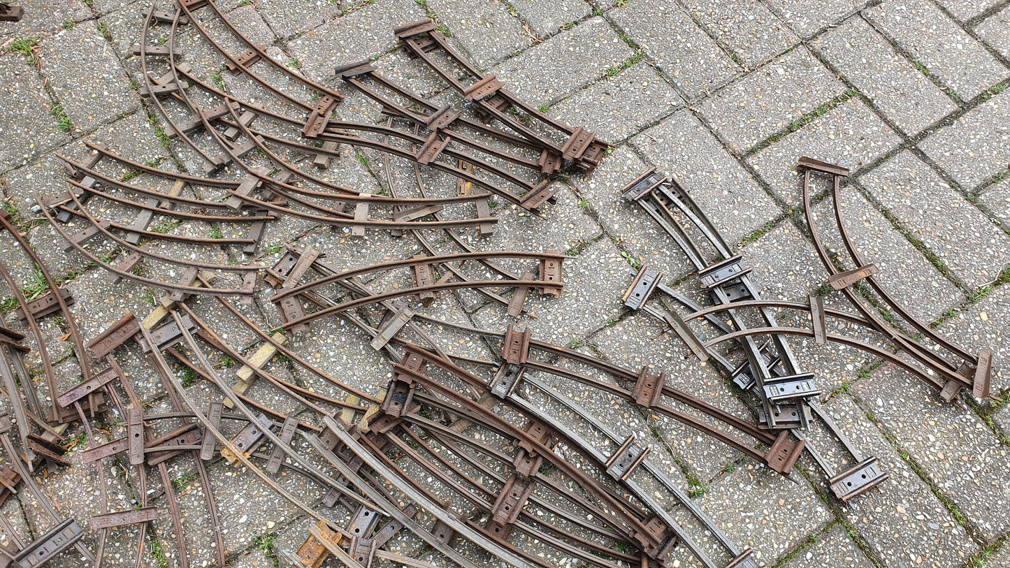 Large Collection of Vintage Metal Model Railway Track Tinplate