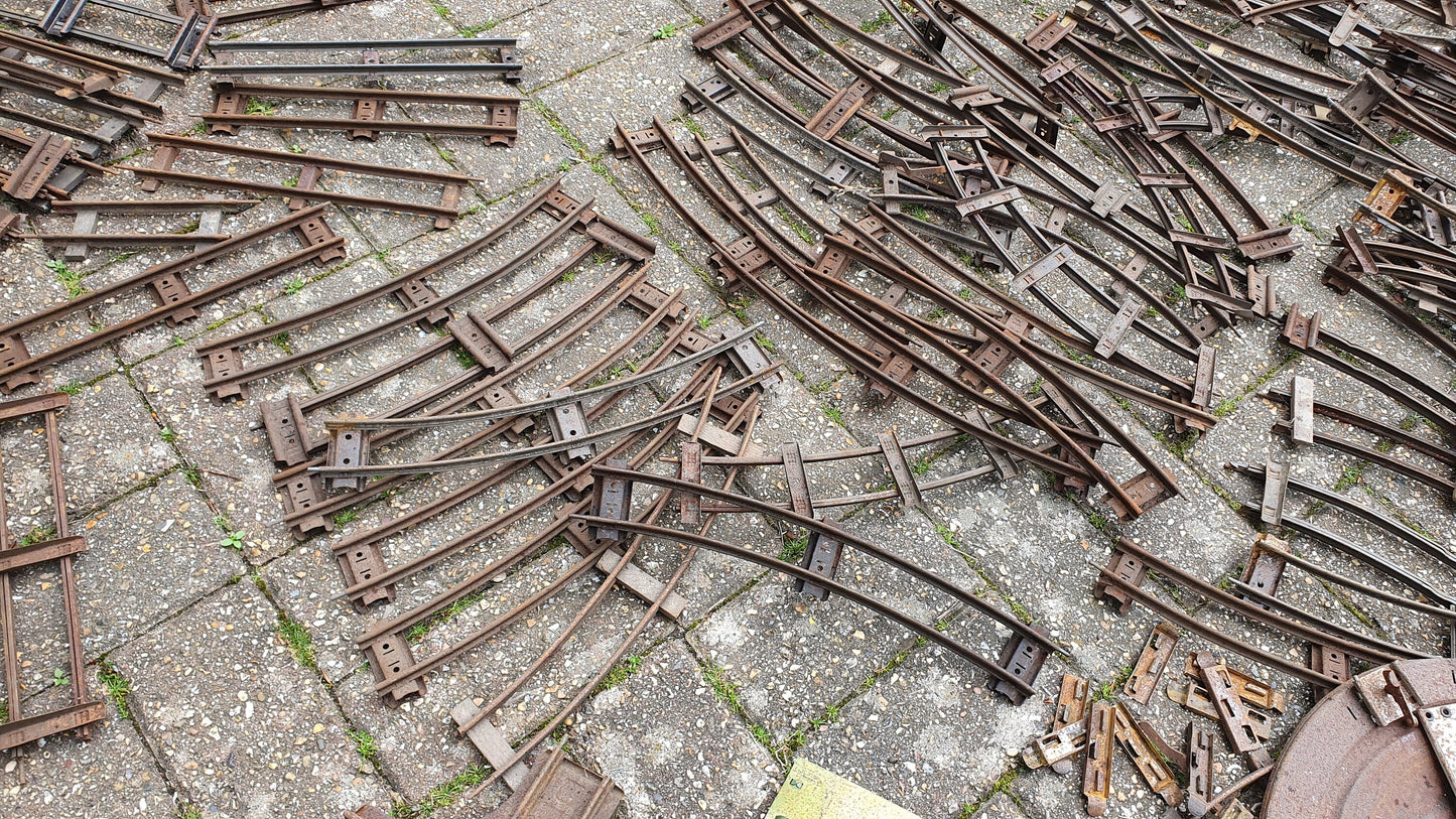 Large Collection of Vintage Metal Model Railway Track Tinplate