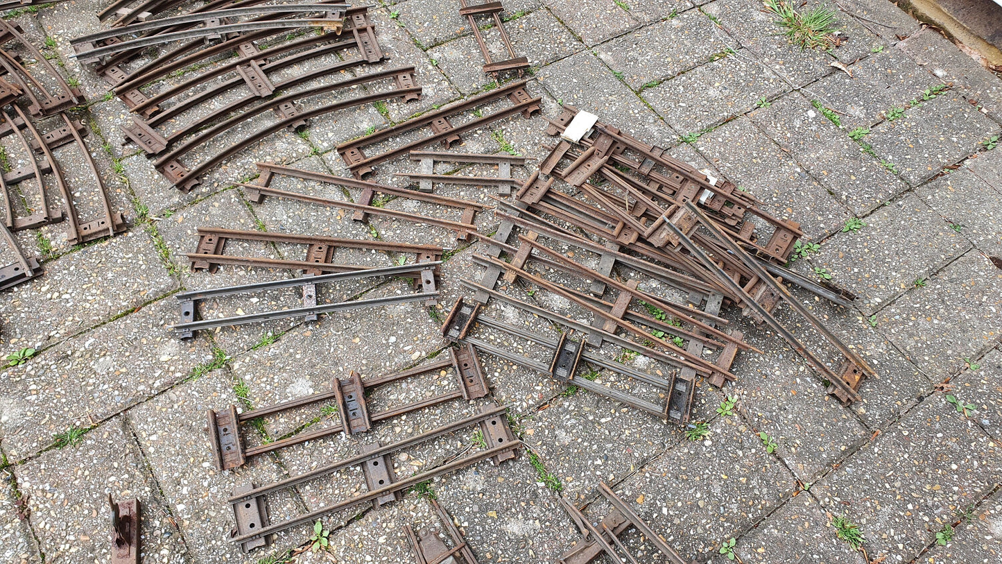 Large Collection of Vintage Metal Model Railway Track Tinplate