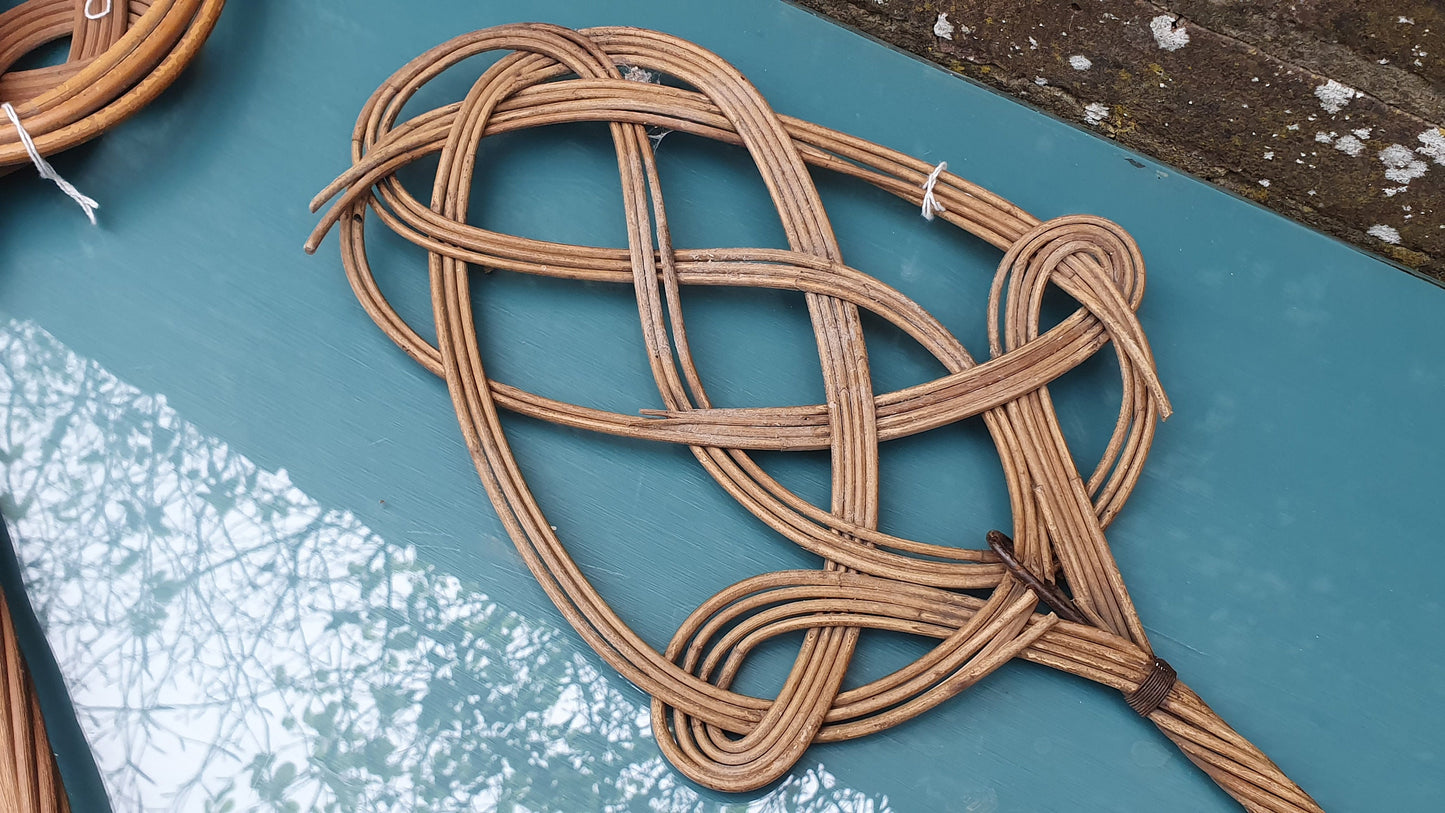 3 Vintage Victorian Wicker Carpet Rug Beaters.