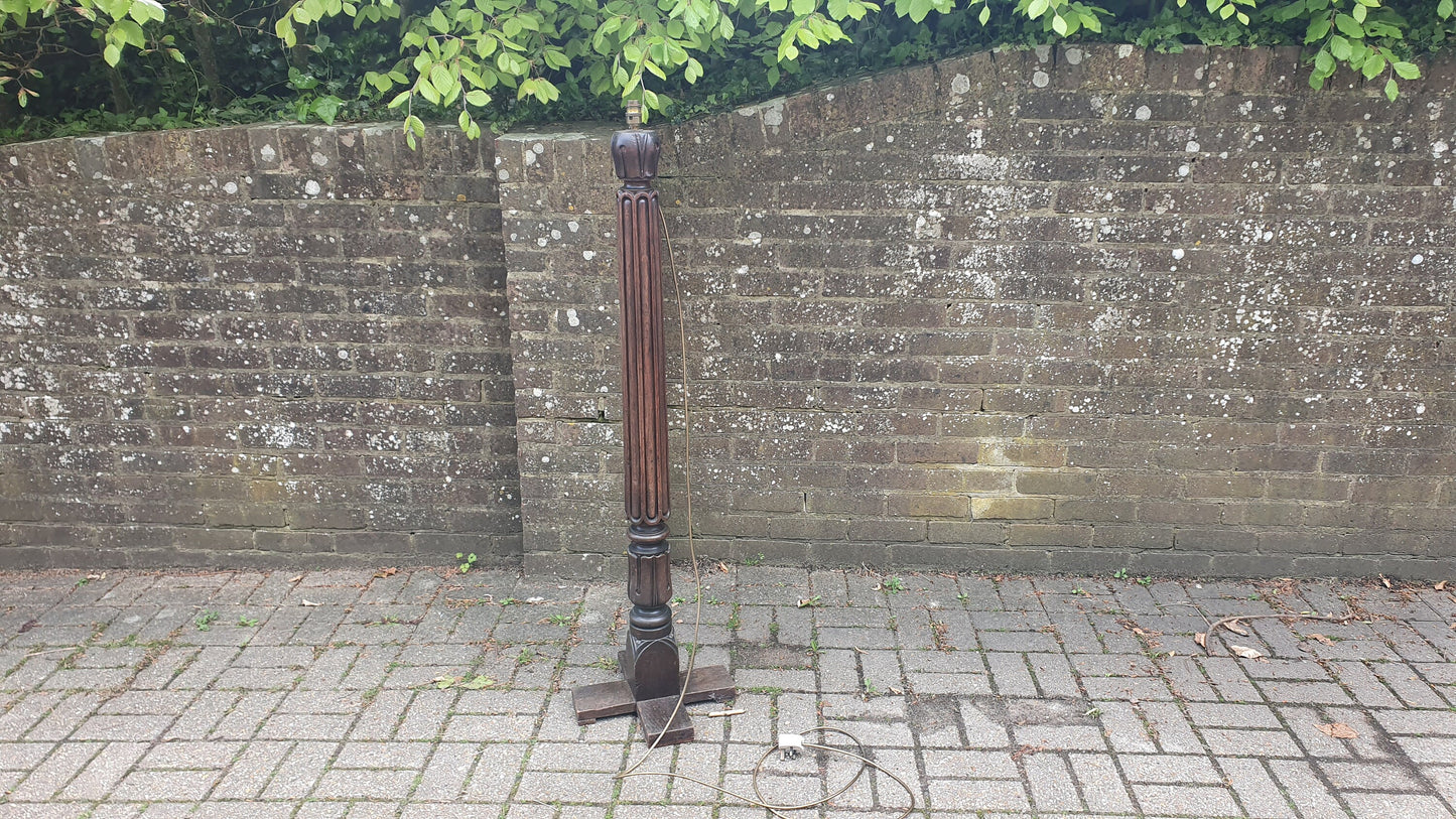 Superb Architectural Salvage Mahogany Unique Standard Lamp Working