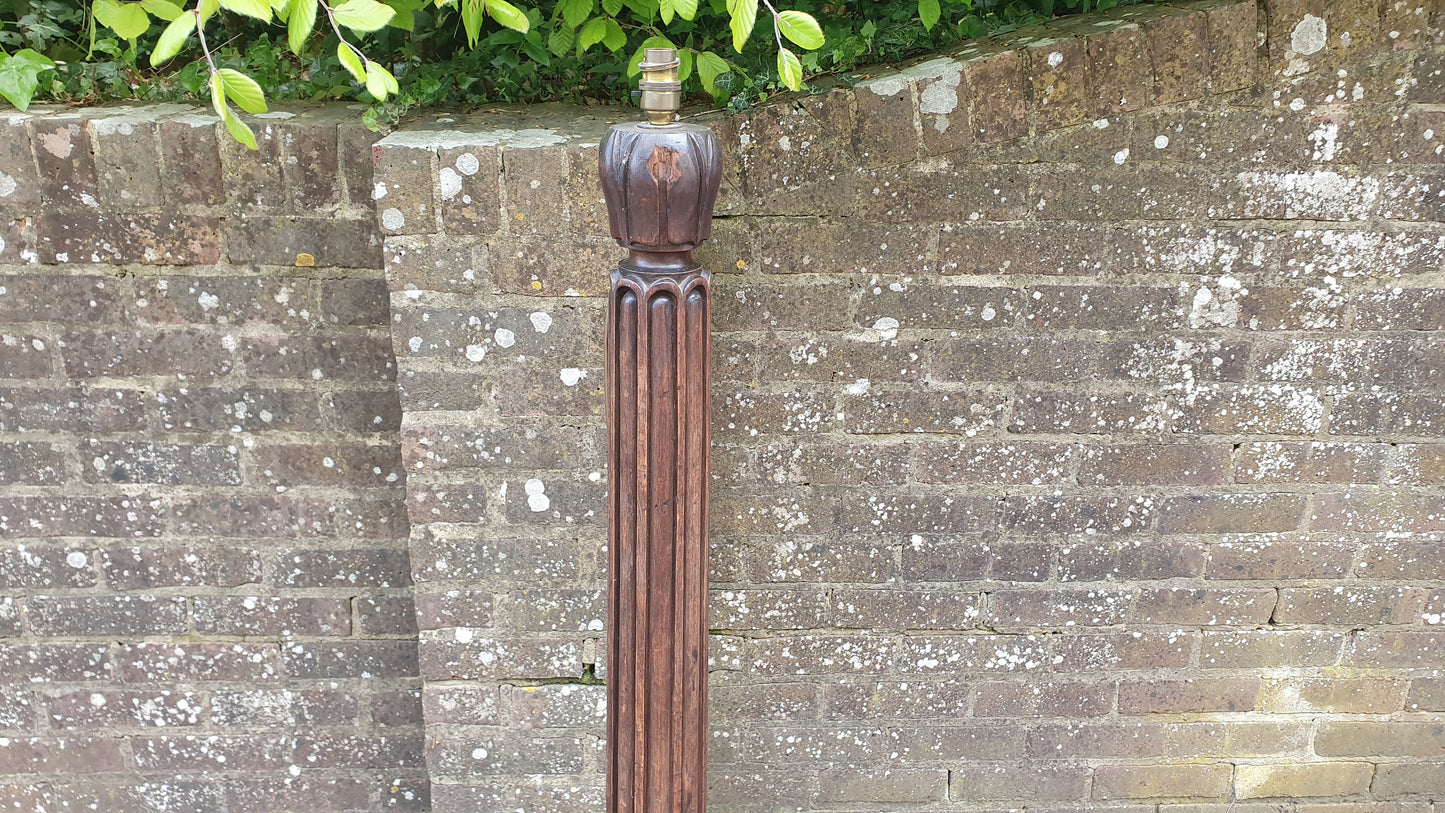 Superb Architectural Salvage Mahogany Unique Standard Lamp Working