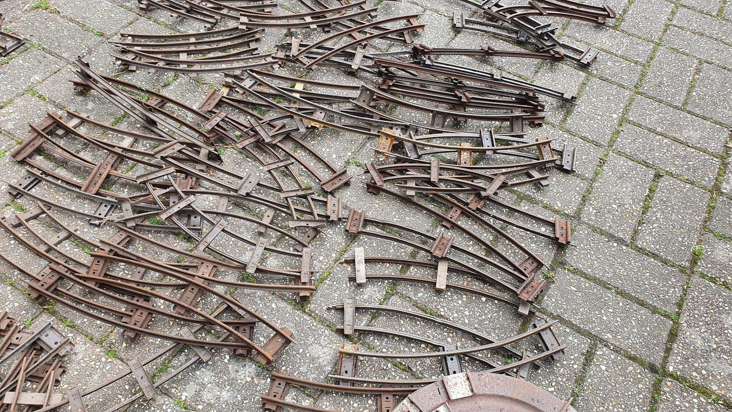 Large Collection of Vintage Metal Model Railway Track Tinplate
